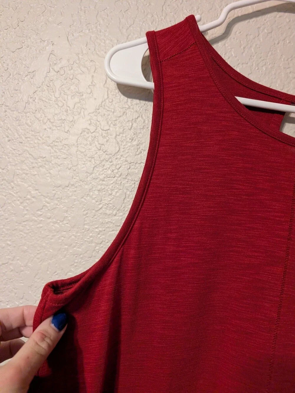 J.Crew Burgundy Red Swing Tank Top w/ Tiered Skirt & Keyhole Back, Size L